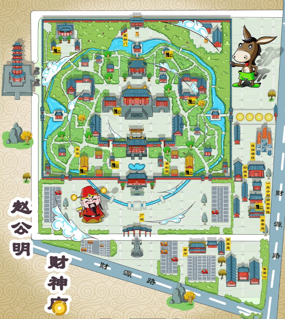 珠晖寺庙类手绘地图